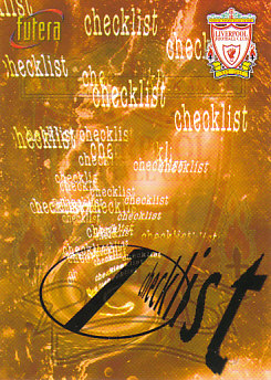 Checklist 1 Liverpool 1998 Futera Fans' Selection #97